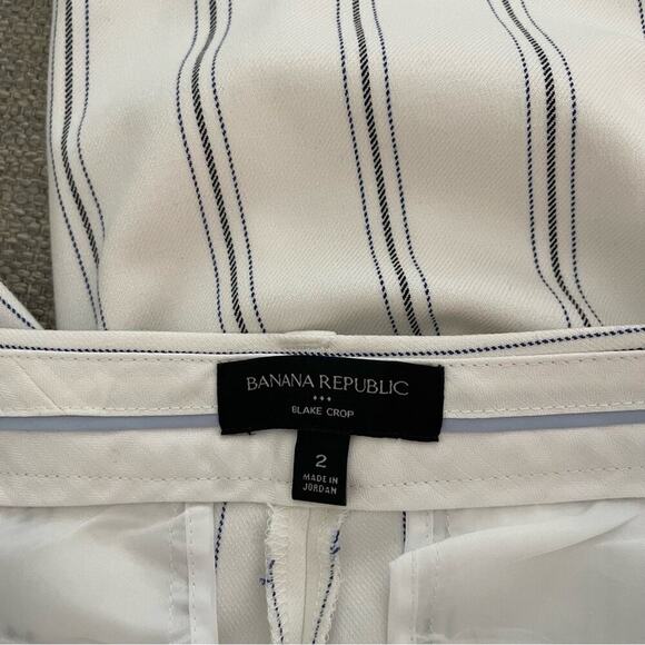 Banana Republic Blake Crop White Stripe Wide Leg Pants - Picture 4 of 10